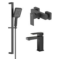Aquatek AQ1631MB Либра Комплект для ванной Set 3 в 1 (AQ1610MB + AQ1660MB + AQ2019MB), черный матовый