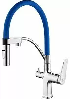 Lemark LM3074C-Blue Comfort Смеситель для кухни, с гибким изливом, хром/синий
