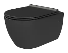 Подвесной унитаз с крышкой  Boheme NERO 961-SET-B черный матовый