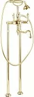 Cezares FIRST-VDP2-03/24-M Смеситель для ванны, с ручным душем, напольный, золото 24 карат/ручки металл