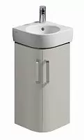 Geberit Renova Compact 862133000 Шкафчик под раковину угловой, 425х604 мм, корпус светло-серый матовый, фасад светло-серый глянец купить  в интернет-магазине Сквирел