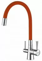 Lemark LM3075C-Orange Comfort Смеситель для кухни, с гибким изливом, хром/оранжевый