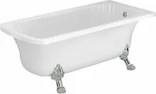 Migliore 27002 Olivia ANG Ванна на 2-х лапах "Leone" Standart 174х80х66 см, в угол, слив-перелив хром/белая