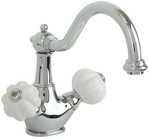 Migliore 19008 Olivia Смеситель для раковины, Click-clack, белый/хром