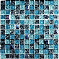 Bonaparte Мозаика стеклянная и стеклянная с камнем Satin Blue Мозаика купить в интернет-магазине Сквирел