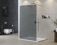 Cezares LIBERTA-L-2-120-GR-Cr Душевая перегородка с возможностью двустороннего входа, стекло графит, профиль хром, 1200x1950 мм