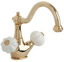 Migliore 19024 Olivia Смеситель для раковины, Click-clack, белый/золото