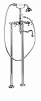 Cezares GOLF-VDP2-01-Bi Смеситель для ванны, с ручным душем, напольный, хром/ручки белые