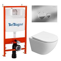 BelBagno Uno BB5177CH-TOR/SC/BB026/BB081CR Инсталляция с подвесным унитазом