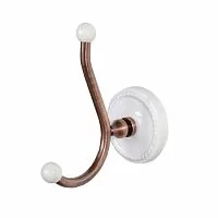 Devon&Devon DOR413RAME DOROTHY вешалка-крючок настенный, держатель цвет состаренная медь/белый (Спец.цена из наличия) купить  в интернет-магазине Сквирел