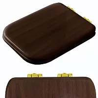 Kerasan 418740noce/oro Waldorf Сиденье для унитаза, микролифт, noce/петли золото