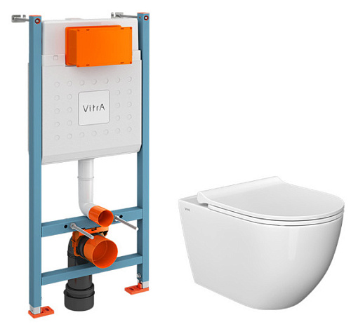Vitra Mia Round  плитка 9873B003-7205 Комплект-унитаз, инсталляция,крышка-сиденье
