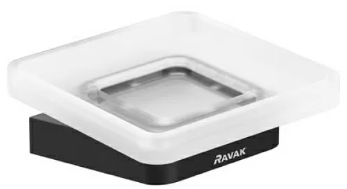 Ravak X07P556 10° TD 200.20 Держатель с мыльницей, стекло/черный купить в интернет-магазине Сквирел