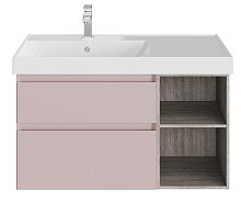 Kerama Marazzi CU.90Lh/MAL Cubo Тумба под раковину подвесная 90х47 см, левая, мальва матовый/древесный