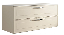 Сет 2137 D4L2125C Рolimerico Bianco Opaco DR001 Stock, Тумба под раковину подвесная, с ящиками (DR001 Bianco Opaco) столешница из керамогранита 120*60 от 9 мм в подарок.