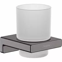 Hansgrohe 41749340 AddStoris Стакан для зубных щеток, шлифованный черный хром купить  в интернет-магазине Сквирел