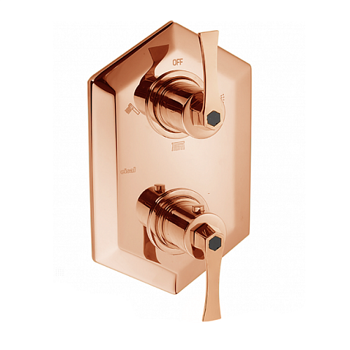 Cisal CF0191007E  Cherie Внешняя часть встраиваемого термостатического смесителя с переключателем на 2 положения, цвет золото розовое снято с производства