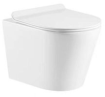 Azario AZ-2001 Boca Унитаз подвесной, безободковый, с сиденьем микролифт, 49х37 см, белый