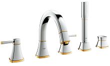 Grohe 19919IG0 Grandera Смеситель для ванны, на 5 отверстий, хром/золото