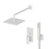 Cezares PORTA-DSIPQ-30-BIO Душевая система с переключателем для верхнего и ручного душа, верхний душ из стены, квадратный 30 см, материал металл, исполнение белый матовый