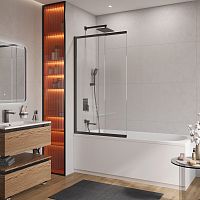 Cezares Slider SLIDER-FIX-VF-11-90/150-C-NERO Шторка на ванну