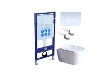 Aquatek Поларис SET AQUATEK ПОЛАРИС-01-013 4в1 Комплект: Унитаз, Инсталляция, Кнопка смыва
