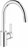 Grohe 31126004 Eurostyle Cosmopolitan Смеситель для мойки, с высоким изливом, c выдвижным аэратором, хром