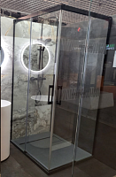 Сет №8Мск_387061-54-01R, Правая часть душевой кабины + 387062-54-01L, Левая часть душевой кабины + HTF10080-64, Поддон из литьевого мрамора