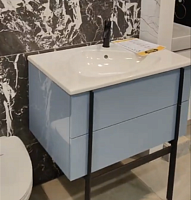 Сет №6Мск Тумба под раковину + EB3050-BLV, Перекладина для ножек + EB3055-BLV, Ножки для мебели + EB749-NF, Органайзер для мебельного ящика + EB751-NF, Органайзер для мебельного ящика + EXAR112-Z-00, Раковина для