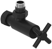 Сунержа 31-1408-1234 Вентиль угловой, (крест) G 1/2" НР х G 3/4" НГ, матовый черный