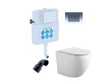Aquatek ЕВРОПА SET BW AQUATEK ЕВРОПА-010 3в1 Унитаз с бачком скрытого монтажа и клавишей смыва