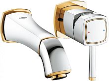 Grohe 19929IG0 Grandera Смеситель для раковины, вынос 177 мм, настенный монтаж, хром/золото