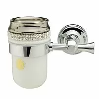 Migliore 31256 Dubai Стакан настенный, белый/Swarovski/декор платина/хром купить  в интернет-магазине Сквирел