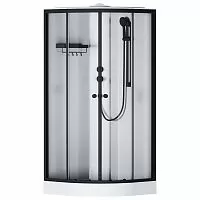 AM.PM W94C-401-090BT X-Joy, Душевая кабина 90x90 см, профиль матовый черный/стекло прозрачное