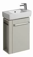 Geberit Renova Compact 862251000 Шкафчик под раковину, 448х604х222 мм, с держателем для полотенец слева корпус светло-серый матовый, фасад светло-серый глянец купить  в интернет-магазине Сквирел