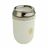 Migliore 28454 Dubai Стакан настольный, белый/Swarovski/декор платина/хром купить  в интернет-магазине Сквирел