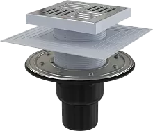 AlcaPlast APV4444 Сливной трап 150x150/50/75, хром