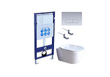 Aquatek Поларис SET AQUATEK ПОЛАРИС-01-014 4в1 Комплект: Унитаз, Инсталляция, Кнопка смыва