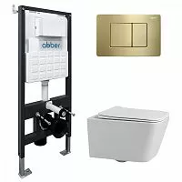 Abber Rechteck AC1201-AC0105-AC0120MMG Комплект: Унитаз, Инсталляция, Кнопка смыва