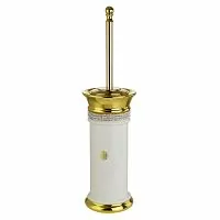 Migliore 28533 Dubai Ершик напольный, белый/Swarovski/декор золото/золото купить  в интернет-магазине Сквирел