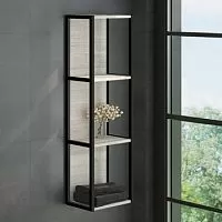 Comforty 00004148024 Дюссельдорф Шкаф-полупенал подвесной 35х110 см, черный купить  в интернет-магазине Сквирел