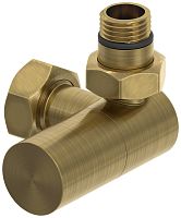 Сунержа 051-1403-1234 Вентиль 3D, правый, (цилиндр) G 1/2" НР х G 3/4" НГ, состаренная латунь