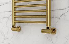 Сунержа 03-1402-1234 Вентиль 3D, левый, (цилиндр) G 1/2" НР х G 3/4" НГ, золото