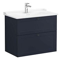 Vitra 68874 Root Classic Тумба с классической раковиной 80х47 см, подвесная, MDARKBLUE (матовый темно-синий) купить  в интернет-магазине Сквирел