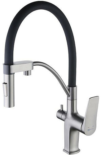 Lemark LM3761GM Bronx Смеситель для кухни, с подключением к фильтру с питьевой водой, графит