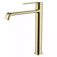 Aquame AQM6414BG Asti Смеситель для свободностоящей раковины, гладкий, Brushed gold (шлифованное золото)