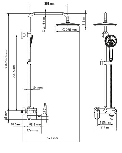 WasserKRAFT Elbe A17401 (exp) Душевая стойка