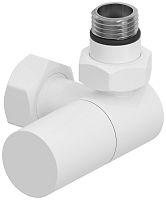 Сунержа 30-1403-1234 Вентиль 3D, правый, (цилиндр) G 1/2" НР х G 3/4" НГ, матовый белый