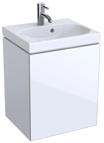 Geberit Acanto 500.608.01.2 Шкафчик под раковину 446 x 534 x 376 мм, фронтальная часть: белое стекло корпус: белый глянцевый — лакированный купить  в интернет-магазине Сквирел