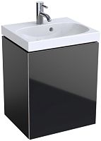 Geberit Acanto 500.608.16.1 Шкафчик под раковину 446 x 534 x 376 мм, фронтальная часть: черное стекло корпус: черный матовый — лакированный купить  в интернет-магазине Сквирел